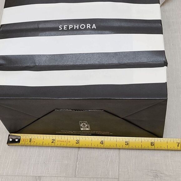 🖤🤍 SEPHORA Empty Black White Striped Paper Shopping Gift Bag with Tissues - Picture 2 of 9